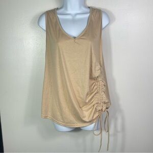 Cute Plus Size Ruched Front Tie Tank Top